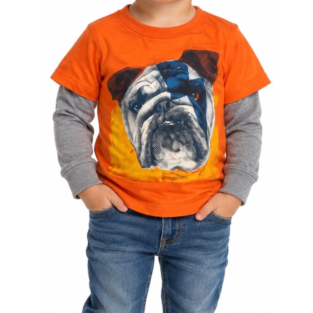 🔥5 for $30🔥 GAP Boys Bulldog Graphic Long Sleeve Shirt | 3T